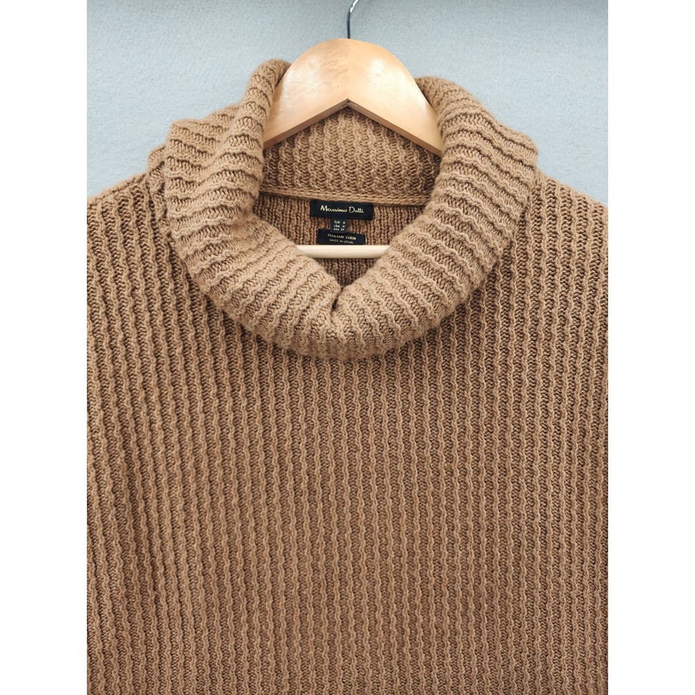 Massimo Dutti Italian Yarn Wool Cashmere Cowl Neck Poncho Sweater‎ Brown Medium - Picture 4 of 15